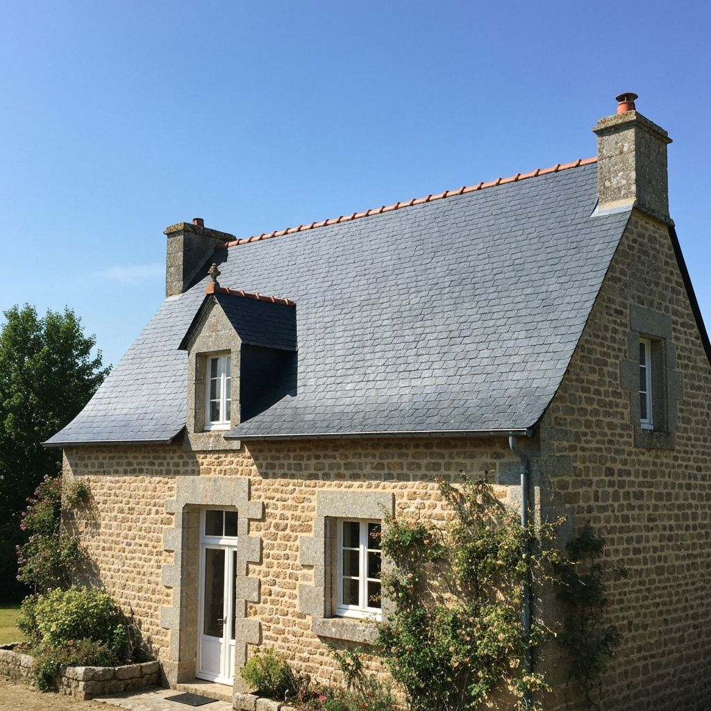 Toiture en ardoise bien entretenue